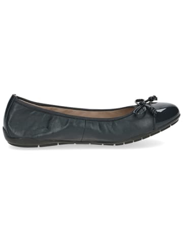 Caprice Leren ballerina's donkerblauw