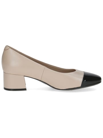 Caprice Leren pumps beige/zwart