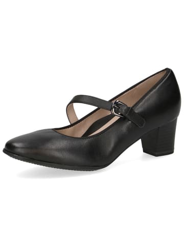 Caprice Leren pumps met riempje zwart