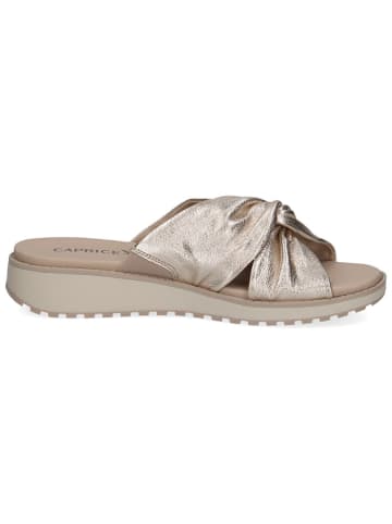 Caprice Leren slippers goudkleurig