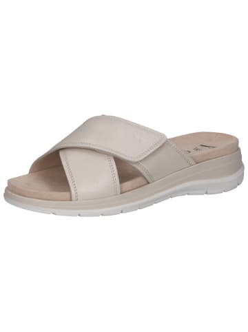 Caprice Leren sleehakslippers crème