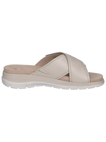 Caprice Leren sleehakslippers crème