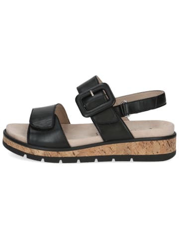 Caprice Leren sleehaksandalen zwart