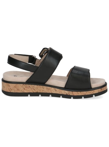 Caprice Leren sleehaksandalen zwart