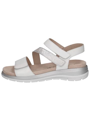 Caprice Leren sleehaksandalen wit/zilverkleurig