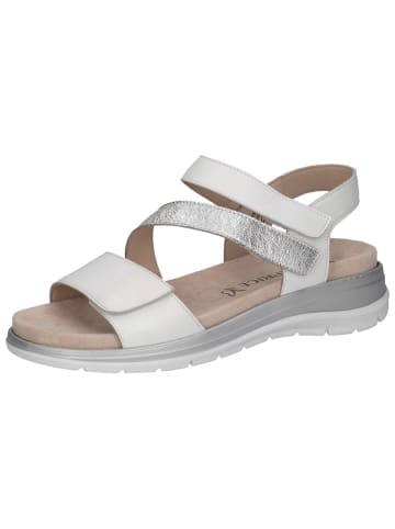 Caprice Leren sleehaksandalen wit/zilverkleurig