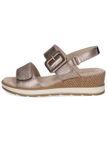 Caprice Leder-Keilsandaletten in Gold
