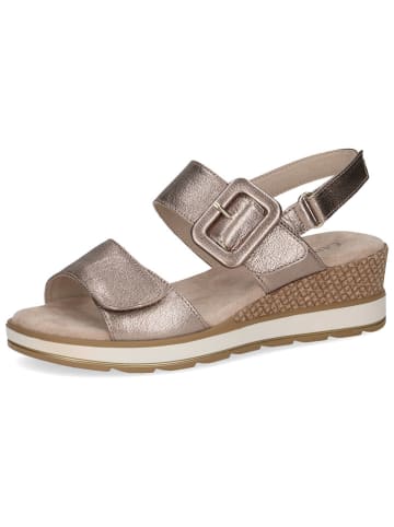 Caprice Leder-Keilsandaletten in Gold