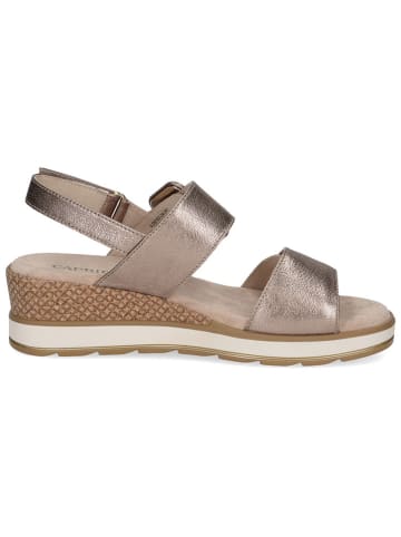 Caprice Leder-Keilsandaletten in Gold