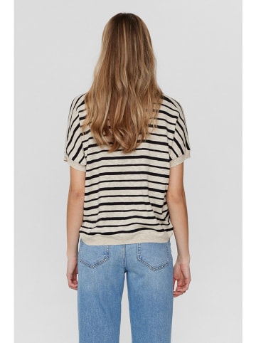 NÜMPH Shirt "Nukiki" in Beige/ Schwarz