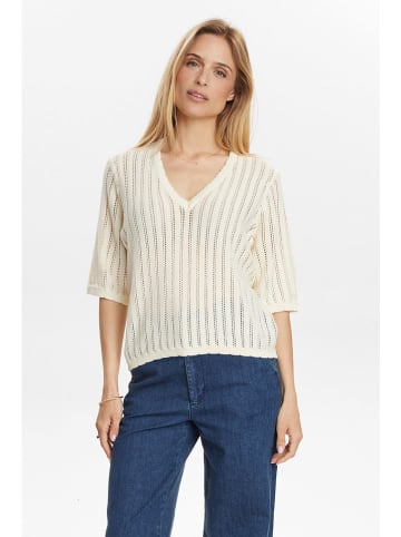 NÜMPH Sweter "Nupoelle" w kolorze beżowym