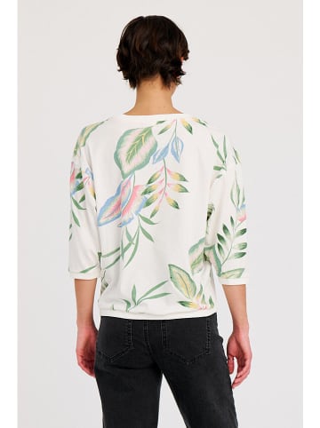 NÜMPH Longsleeve "Nubrighead" in Creme/ Grün