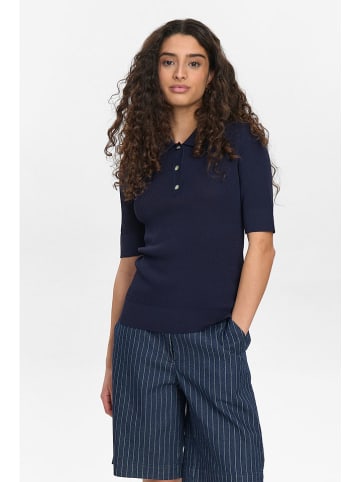 NÜMPH Koszulka polo "Nucilia" w kolorze granatowym