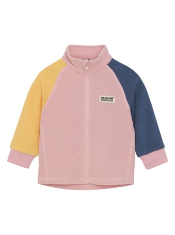 Color Kids Fleecejacke in Rosa/ Gelb/ Dunkelblau