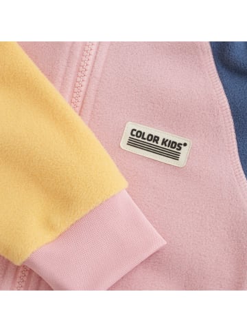Color Kids Fleecejacke in Rosa/ Gelb/ Dunkelblau