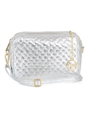 Mia Tomazzi Leder-Umhängetasche "Zavatti" in Silber - (B)23 x (H)16 x (T)11 cm