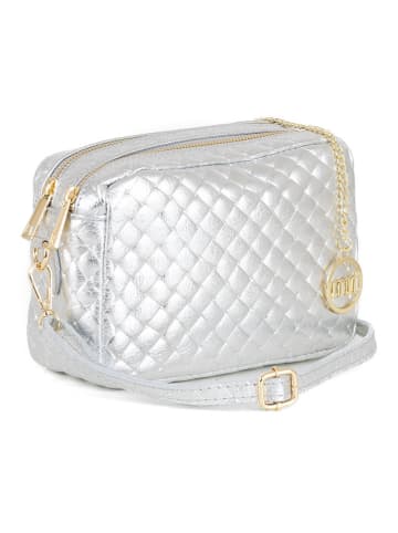Mia Tomazzi Leren schoudertas "Zavatti" zilverkleurig - (B)23 x (H)16 x (D)11 cm