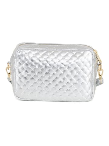 Mia Tomazzi Skórzana torebka "Zavatti" w kolorze srebrnym - 23 x 16 x 11 cm