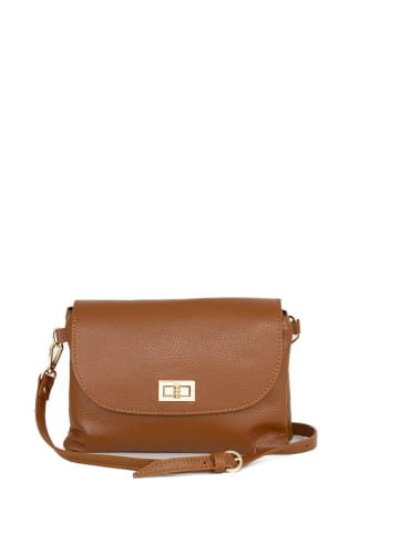 Mia Tomazzi Leder-Umhängetasche in Hellbraun - (B)25 x (H)19 x (T)2 cm