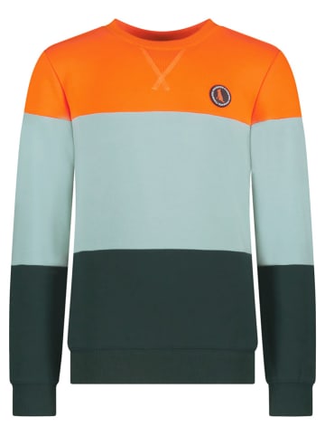 Tygo & Vito Sweatshirt "Wick" oranje/lichtblauw/groen