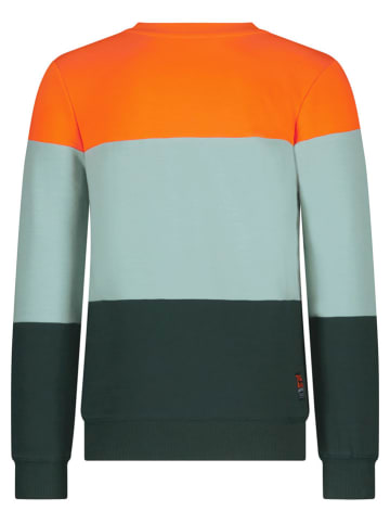 Tygo & Vito Sweatshirt "Wick" oranje/lichtblauw/groen
