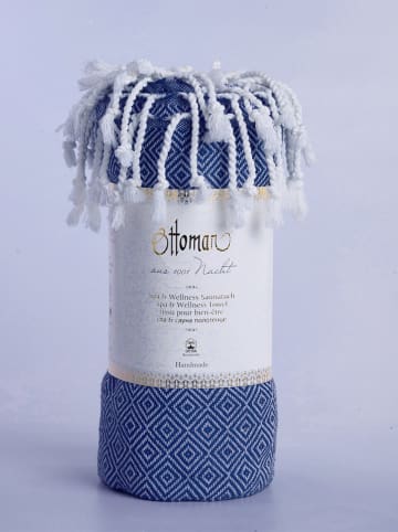 Ottoman Hamamtuch "Raute" in Blau - (L)190 x (B)105 cm