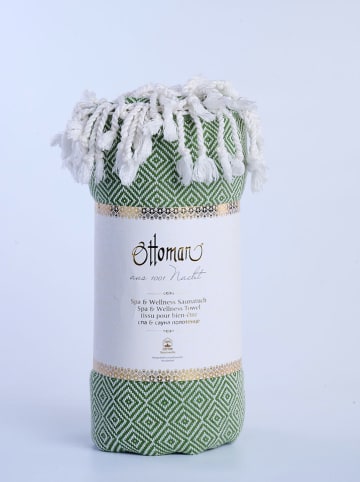 Ottoman Hamamtuch "Raute" in Grün - (L)190 x (B)105 cm