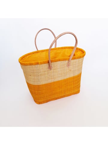 Le Comptoir de la Plage Strandtasche "Ivato" in Beige/ Gelb - (B)52 x (H)35 x (T)22 cm