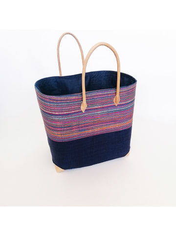 Le Comptoir de la Plage Strandtasche "Tsivory" in Dunkelblau - (B)36 x (H)38 x (T)26 cm