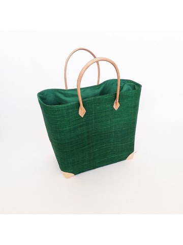 Le Comptoir de la Plage Strandtas "Tamatave" groen - (B)38 x (H)38 x (D)20 cm
