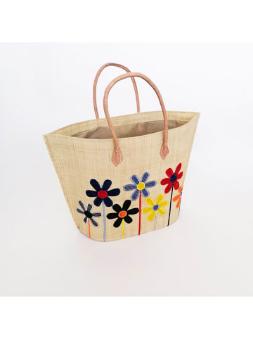 Le Comptoir de la Plage Strandtasche "Majunga" in Creme/ Bunt - (B)34 x (H)40 x (T)14 cm