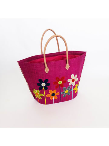Le Comptoir de la Plage Strandtasche "Majunga" in Fuchsia/ Bunt - (B)34 x (H)40 x (T)14 cm
