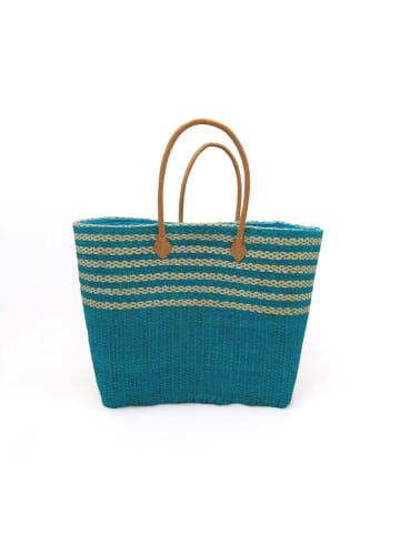 Le Comptoir de la Plage Strandtasche "Amoroni" in Türkis - (B)35 x (H)35 x (T)20 cm