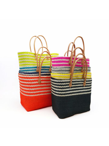 Le Comptoir de la Plage Strandtasche "Amoroni" in Türkis - (B)35 x (H)35 x (T)20 cm