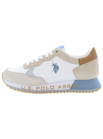 U.S. Polo Assn. Skórzane sneakersy w kolorze biało-beżowym
