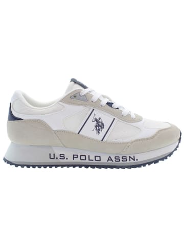 U.S. Polo Assn. Leder-Sneakers in Weiß/ Beige