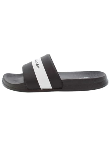 U.S. Polo Assn. Pantoletten in Schwarz/ Weiß