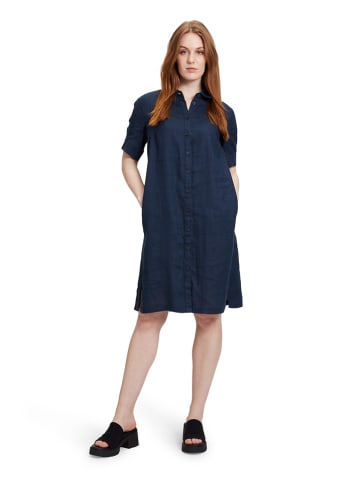 BETTY & CO Leinen-Kleid in Dunkelblau