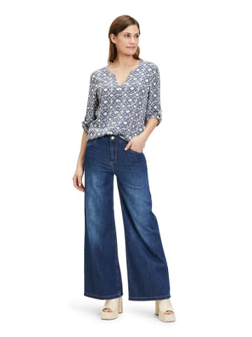 CARTOON Blouse wit/donkerblauw