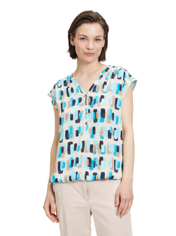 BETTY & CO Blouse crème/turquoise/zwart