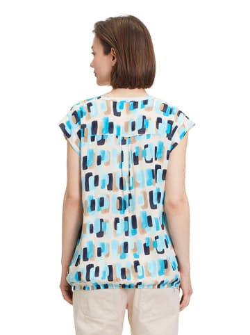 BETTY & CO Blouse crème/turquoise/zwart