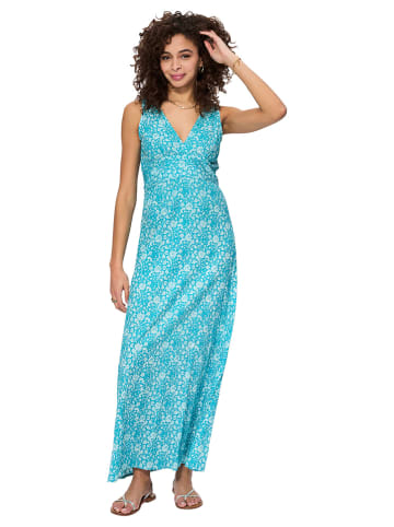 Aller Simplement Kleid in Türkis/ Weiß