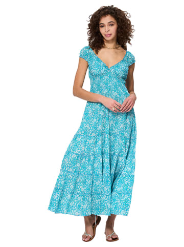 Aller Simplement Kleid in Türkis/ Weiß