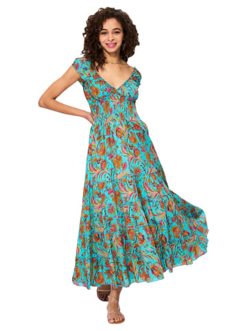 Aller Simplement Kleid in Türkis/ Orange