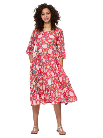 Aller Simplement Kleid in Pink/ Weiß