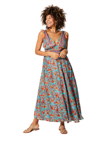 Aller Simplement Jurk turquoise/oranje