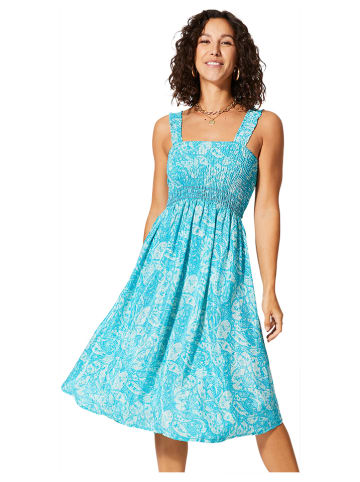 Aller Simplement Kleid in Türkis/ Weiß