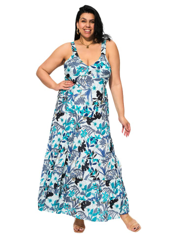 Aller Simplement Kleid in Weiß/ Blau