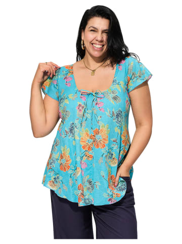 Aller Simplement Bluse in Türkis/ Bunt