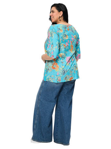 Aller Simplement Bluse in Türkis/ Bunt